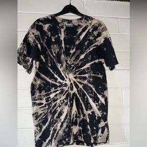 bleach dyed black tee